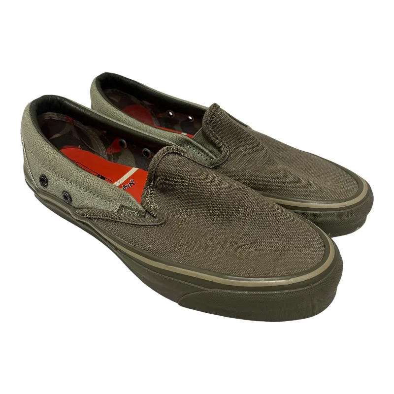 VANS/Nigel Cabourn/Low-Sneakers/US 9/Cotton/GRN/Slip On