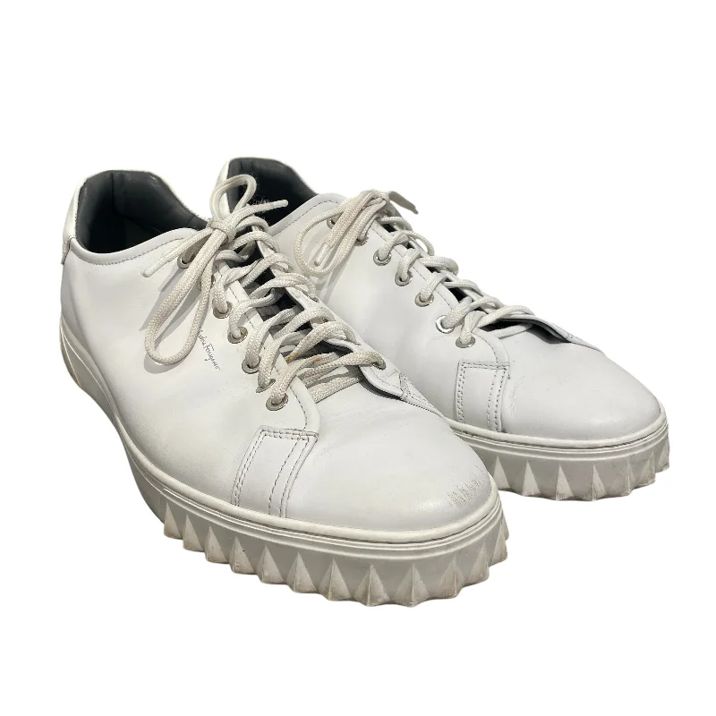 Salvatore Ferragamo/Low-Sneakers/US 12/Leather/WHT/