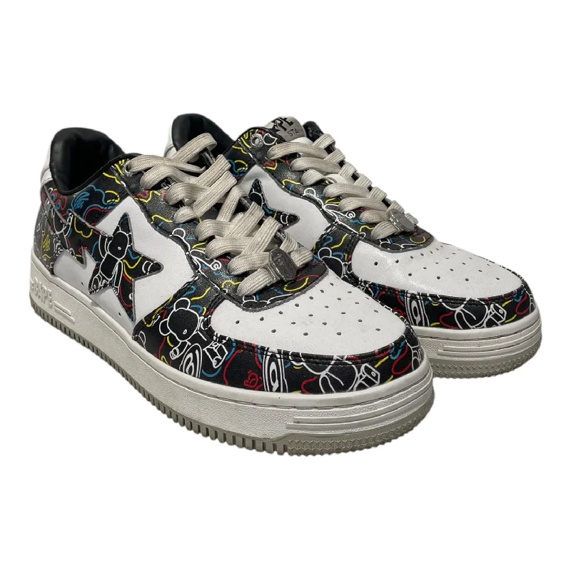 BAPE STA!/Low-Sneakers/US 9.5/All Over Print/WHT/BAPESTA MEDICOM