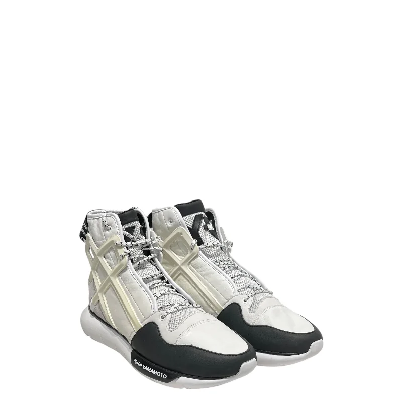 adidasxYohji Yamamoto(Y-3)/Hi-Sneakers/US 11.5/Leather/WHT/qasa basketball