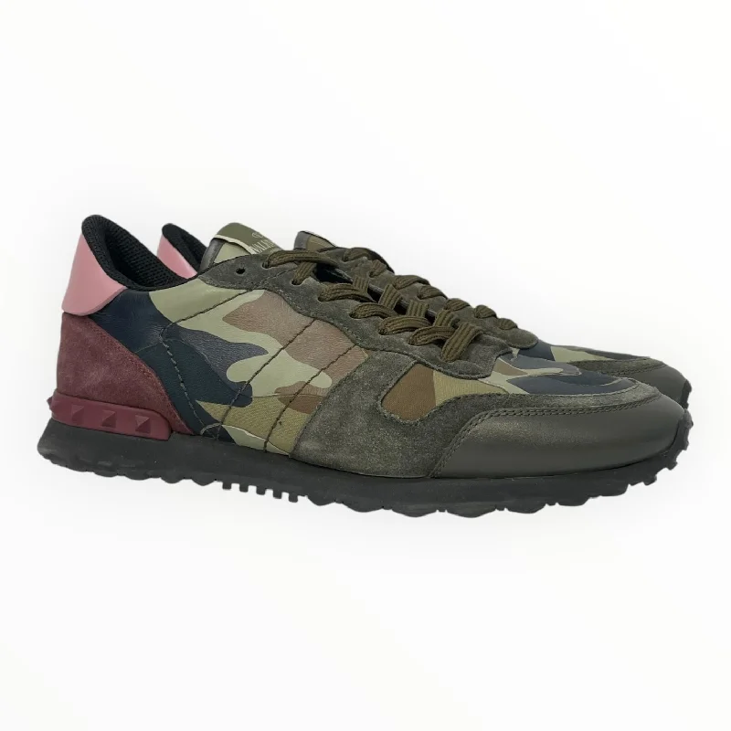 VALENTINO/Low-Sneakers/EU 42/Camouflage/Suede/GRN/Rockstud Pink Black Brown Camo