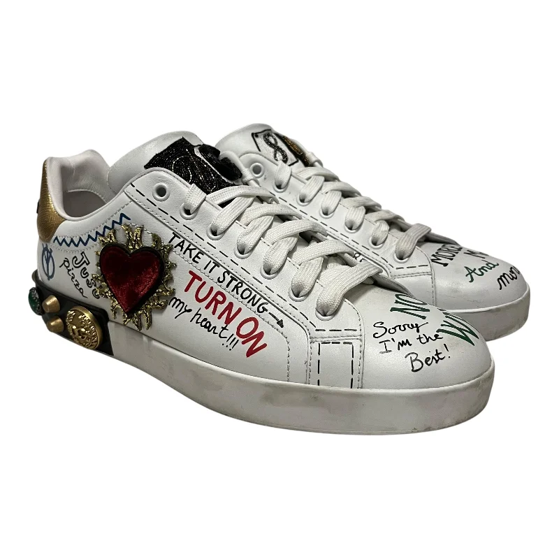 DOLCE&GABBANA/Low-Sneakers/US 9/Leather/WHT/Portofino Leather Low Trainer