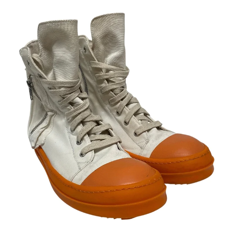 Rick Owens/Hi-Sneakers/EU 41/Cotton/WHT/ORANGE SOLE