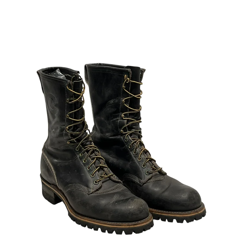 CHIPPEWA/Boots/US 12/Leather/BLK/LACE UP LOGGER BOOTS