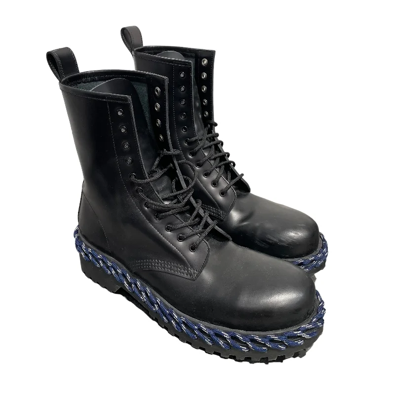 BALENCIAGA/Lace Up Boots/US 10/Leather/BLK/