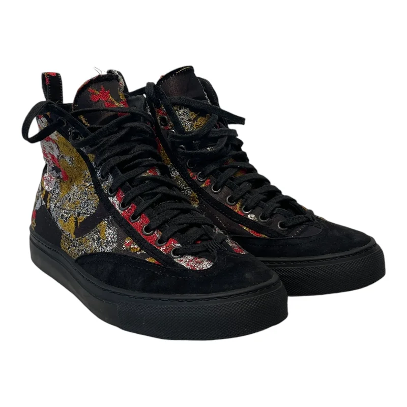 DRIES VAN NOTEN/Hi-Sneakers/EU 40/Floral Pattern/Suede/BLK/EMBROIDERED