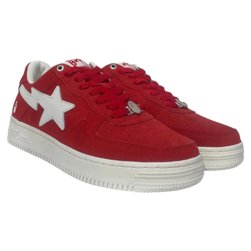 BAPE/Low-Sneakers/US 9.5/Suede/RED/