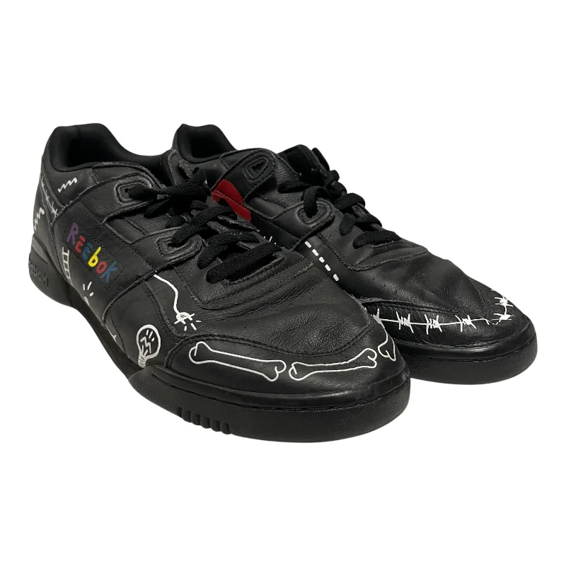 Reebok/Low-Sneakers/US 12/Leather/BLK/Trouble Andrew x Workout Plus