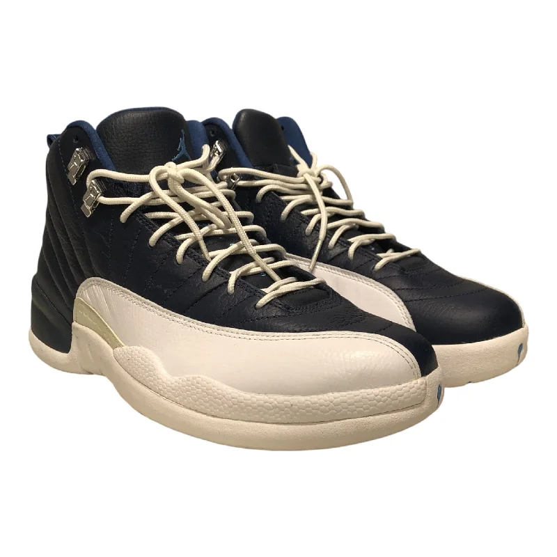 Jordan/Hi-Sneakers/US 9.5/Leather/NVY/OBSIDIAN RETRO 12 NAVY + WHITE