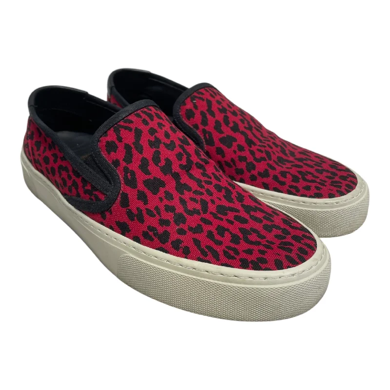 SAINT LAURENT/Low-Sneakers/EU 41.5/Leopard/Cotton/RED/Slip On Sneakers