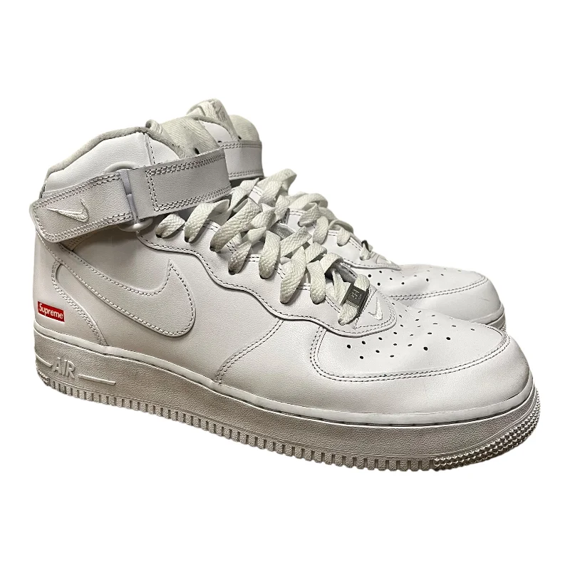 NIKE/Supreme/Hi-Sneakers/US 10.5/Leather/WHT/Air Force 1 Mid