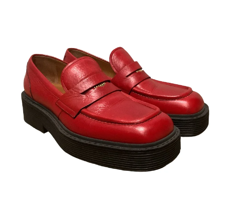 MARNI/Loafers/US 9/Leather/RED/