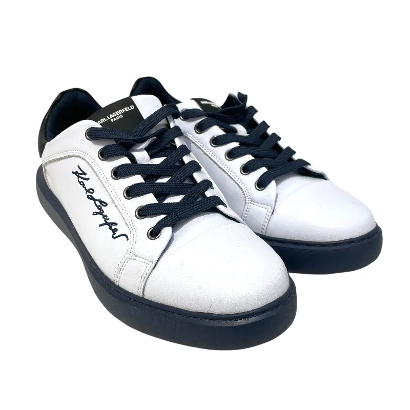 KARL LAGERFELD/Low-Sneakers/US 11/Leather/WHT/Cylie