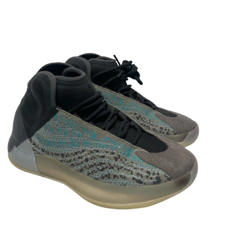 YEEZY/Hi-Sneakers/US 7/Stripe/Cotton/GRY/Quantum Teal Blue