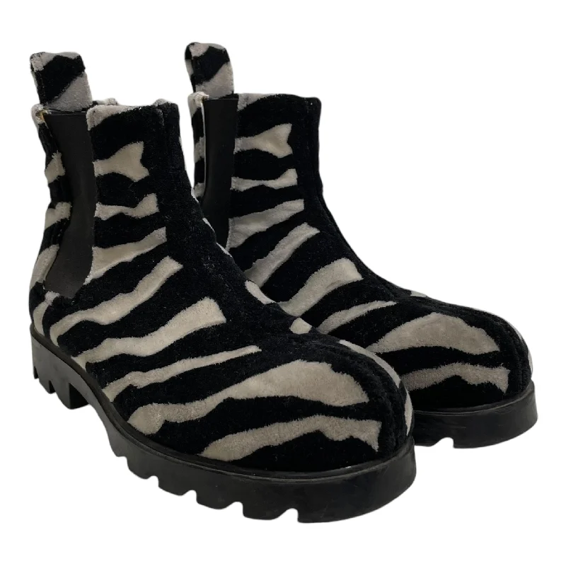 BOTTEGA VENETA/Chelsea Boots/Animal Pattern/Fake Fur/MLT/zebra print/b&w