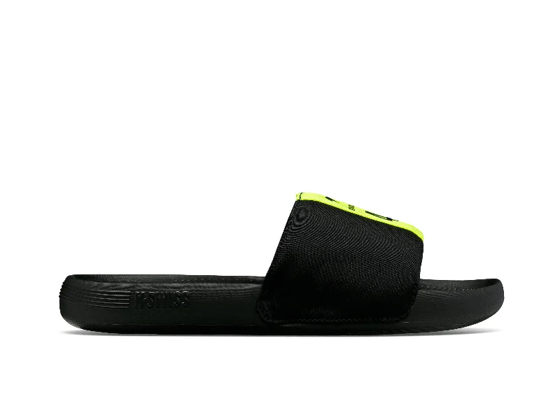 08951-071-M | SLIDE SANDAL LN X MCLAREN | BLACK/SAFETY YELLOW