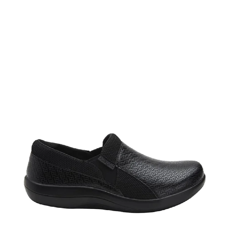 Alegria Women's Duette Slip Resistant Slip On in Black Woven