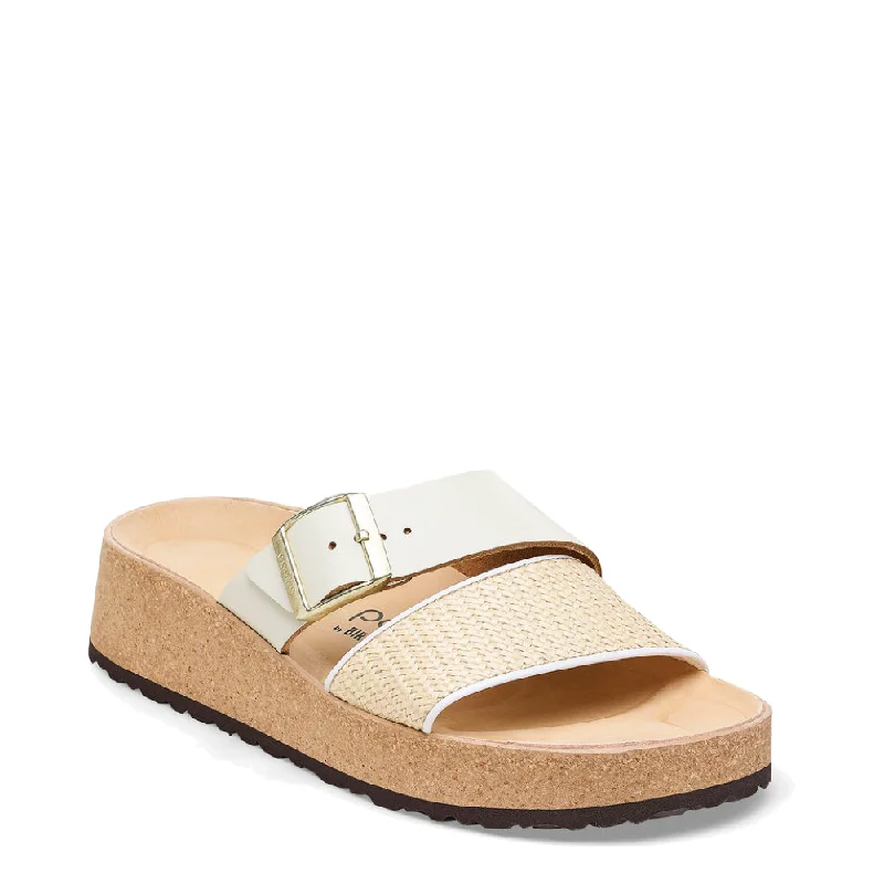 Birkenstock Women's Almina Slide Sandal (Natural/White)