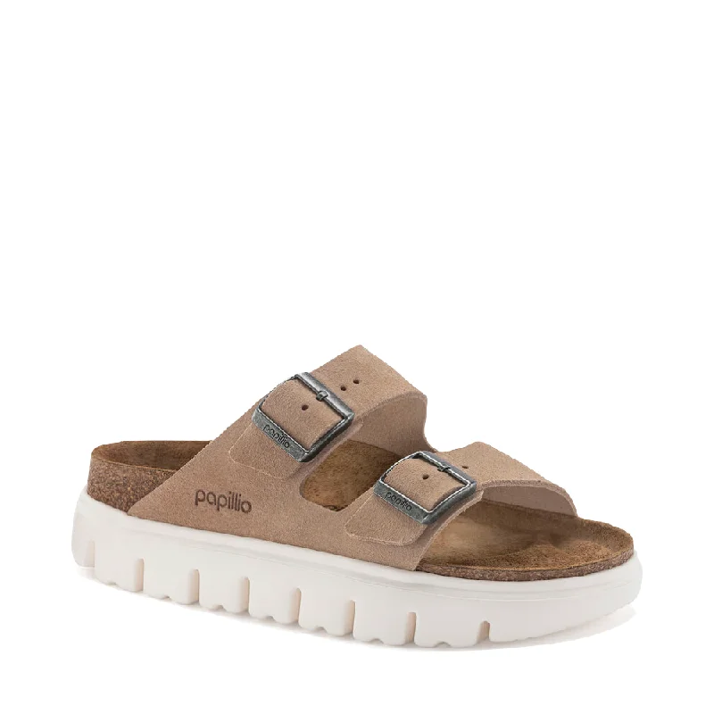 Birkenstock Women's Arizona Chunky Suede Leather Slide Sandal (Warm Sand)