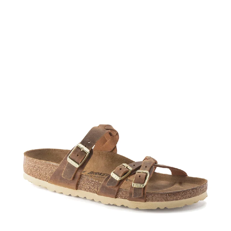 Birkenstock Women's Franca Braid Oiled Leather Sandal (Cognac)