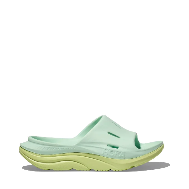 Hoka Ora Recovery Slide Sandal 3 in Aqua Breeze/Celery Juice