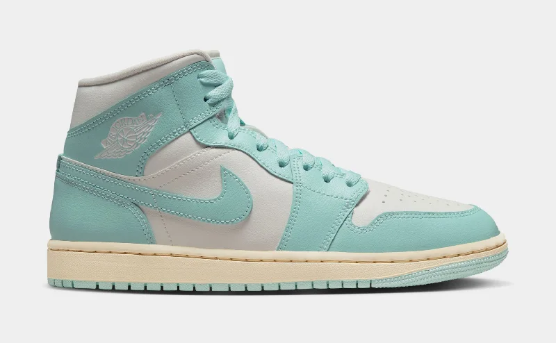 Air Jordan 1 Mid Light Dew Womens Basketball Shoes (Sail/Light Dew/Muslin)