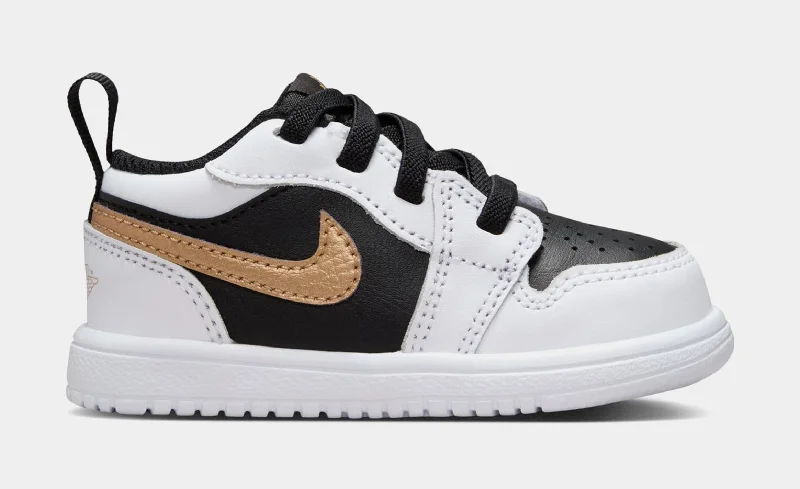 Air Jordan 1 Low Alt Infant Toddler Lifestyle Shoes (White/Black/Metallic Gold)