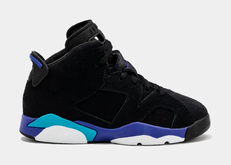 Air Jordan 6 Retro Aqua Prechool Lifestyle Shoes (Black/Aquatone/Bright Concord)