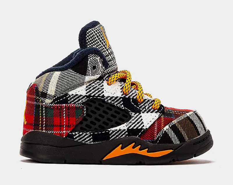 Air Jordan 5 Retro Plaid Infant Toddler Lifestyle Shoes (Multi/Black)