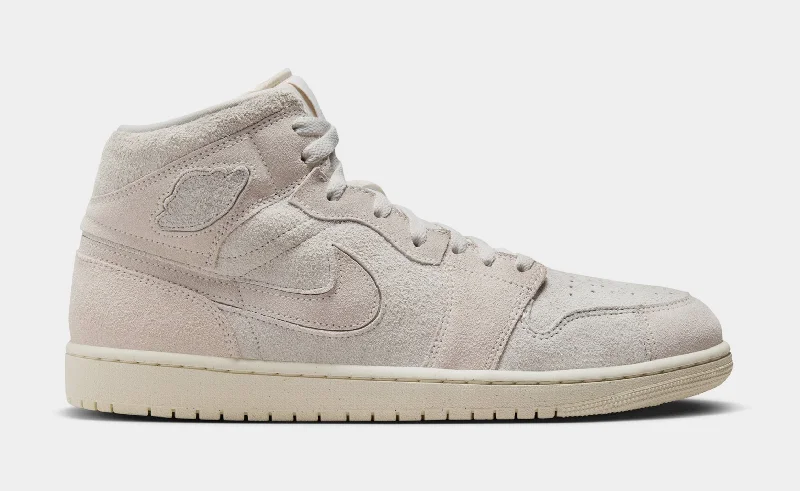 Air Jordan 1 Retro Mid SE Craft Mens Lifestyle Shoes (Pale Ivory/Sail/Legend Brown)