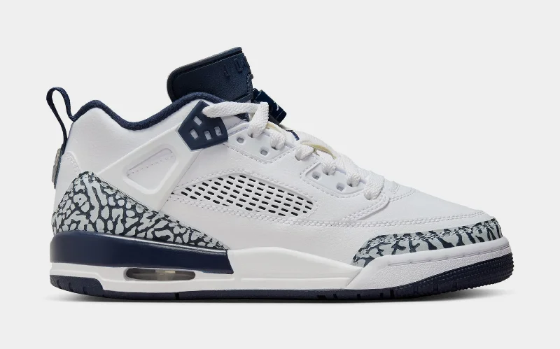 Spizike Low Grade School Basketball Shoes (White/Obsidian/Pure Platinum)