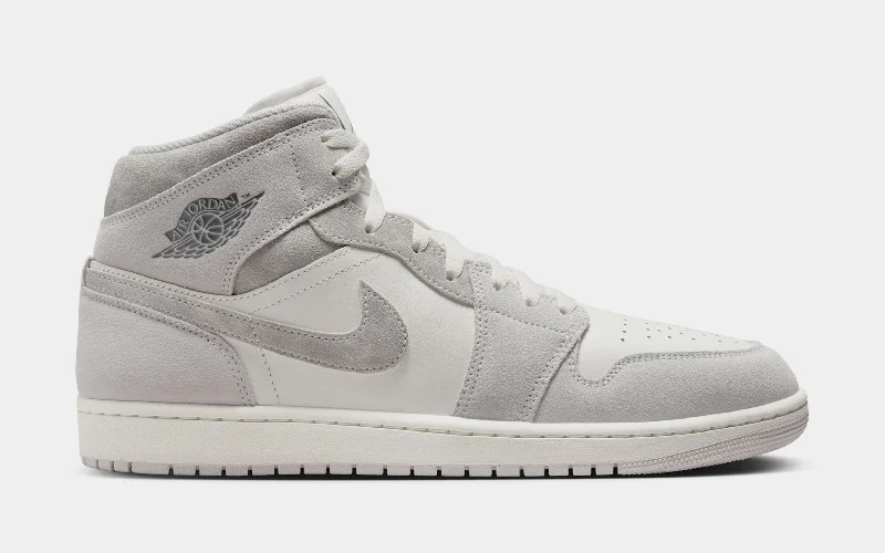 Air Jordan 1 Retro Mid Neutral Grey Mens Lifestyle Shoes (Neutral Grey/Sail/Smoke Grey)