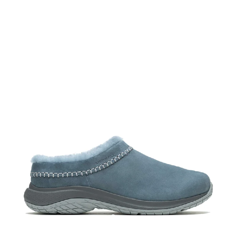 Merrell Women's Encore Ice 5 Waterproof Suede Leather Clog in Stonewash Blue