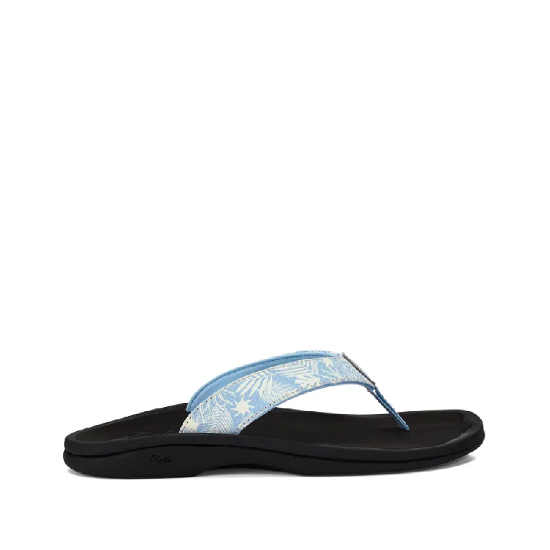 OluKai Women's Ohana Thong Sandal (Pale Blue/Black)