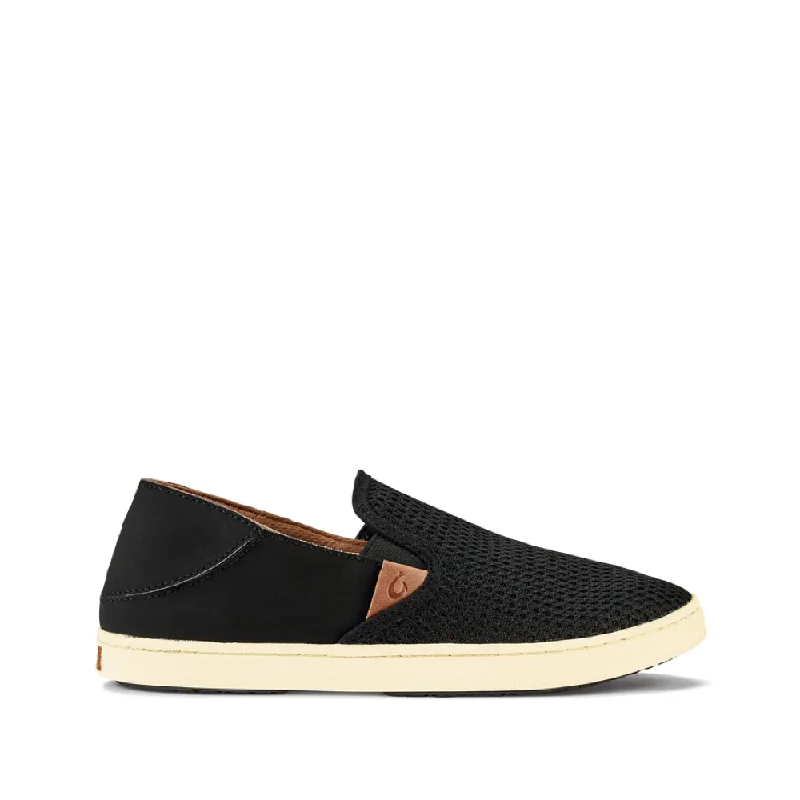 OluKai Women's Pehuea Mesh Slip On Sneaker (Black)