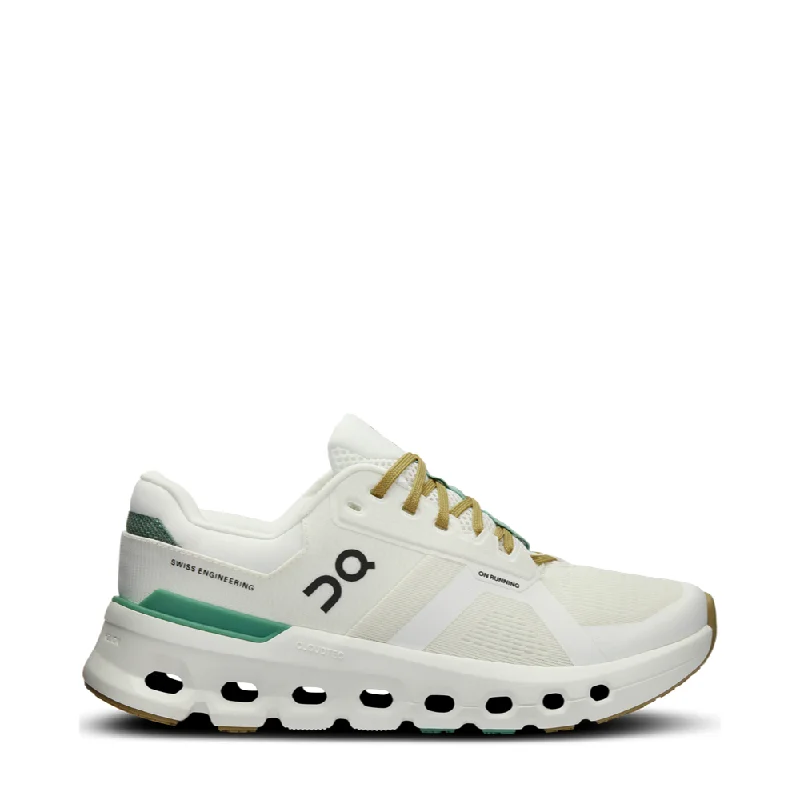 On Women's Cloudrunner 2 WIDE Width Sneaker (Undyed/Green)